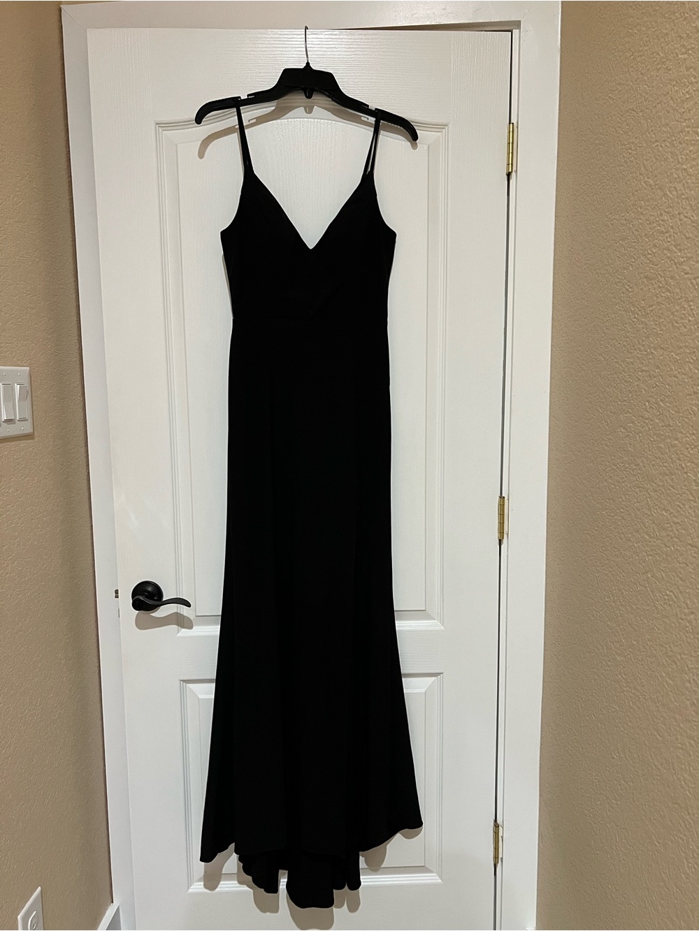 Jump Black Spaghetti Strap Evening Gown